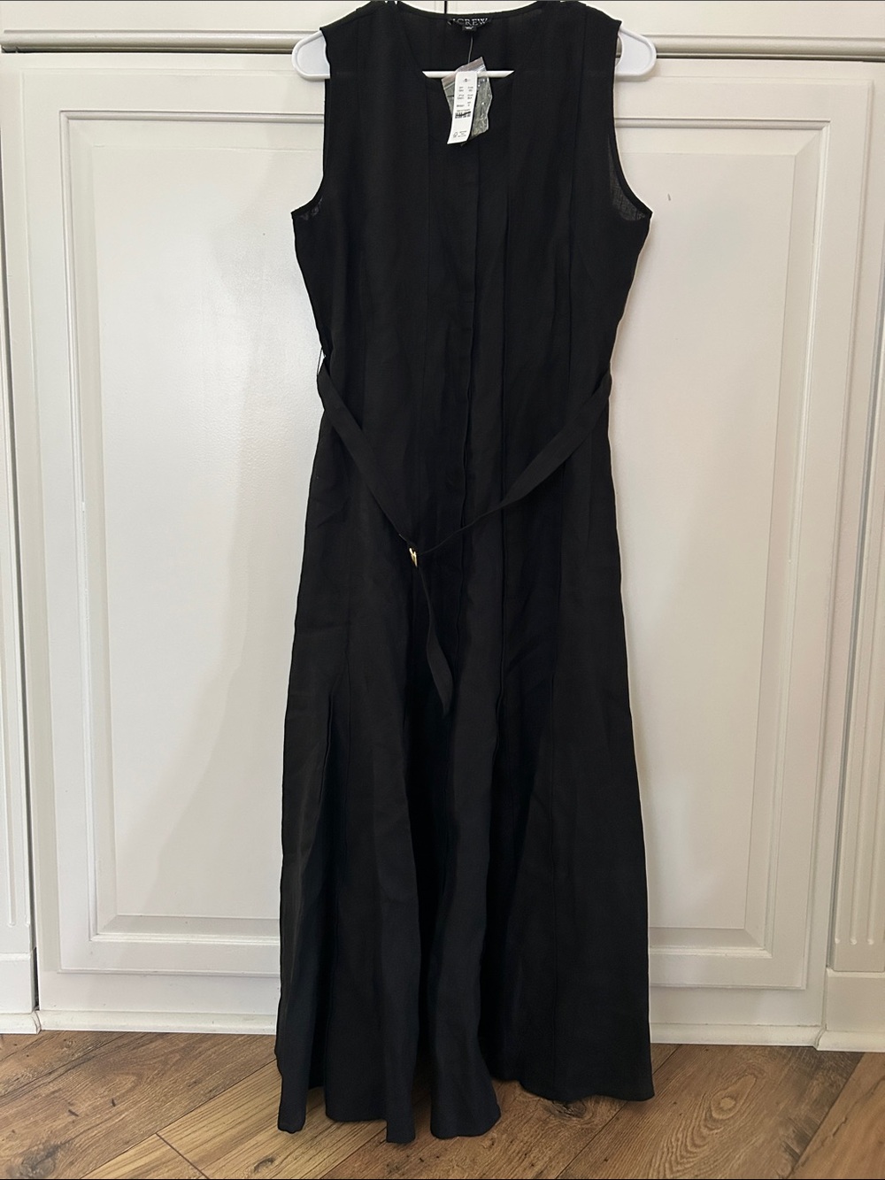 Seamed linen dress with removable belt - Picture 7 of 7